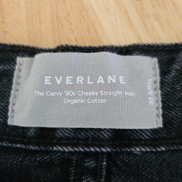 Everlane The Curvy ’90s Cheeky Jean Ankle Button Fly Washed Black Sz 33 NWT - Picture 5 of 9